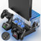 RIXOW Vertikaler Ständer Kühlung Lüfter für PS4, All-in-One Vertikaler Standfuß mit Controller Ladesation und 12 Spiele Lagerung & 3 USB Hub, Kompatibel für Playstation 4/PS4 Pro/PS4 Slim