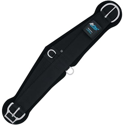 Weaver Equine AirFlex ‎Roper Horse Cinch, Anti-Slip Nylon Webbing Saddle Cinch Girth with Smart Cinch Buckle, Western Horse Riding Supplies, Black