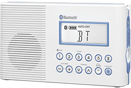 Sangean H202 Am/FM/Weather, Radio Digital sintonizada Resistente al Agua/Ducha con Bluetooth