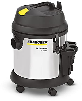 Kärcher Aspirador en seco y húmedo NT 27/1 Me, máx. 1380 W, depósito de Acero Inoxidable: 27 l, Manguera de succión: 2,5 m, Boquilla barredora de Suelos (300 mm), Boquilla para Ranuras