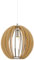 EGLO Pendelleuchte Cossano, 1 flammige Hängelampe Vintage, Hängeleuchte aus Stahl und Holz in Nickel-Matt, Ahorn, Esstischlampe, Wohnzimmerlampe hängend mit E27 Fassung, Ø 30 cm