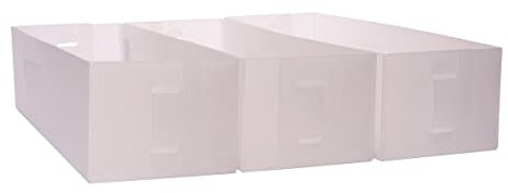 JOCCA - Set de 3 Organizadores Transparentes para Cajones | 10,5x30x8 cm | Ideal para Ropa Interior y Calcetines | Plástico Resistente y Fácil de Limpiar | Ahorro de Espacio