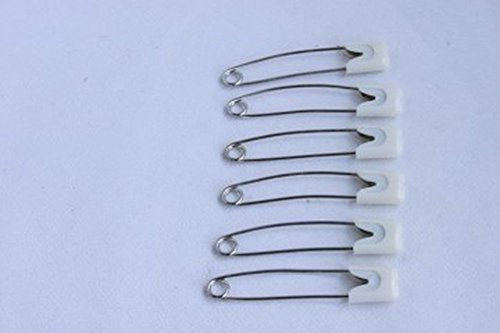 Telliswelt 6 Babysicherheitsnadeln Sicherheitsnadel Nadel weiß Baby mit Kappe