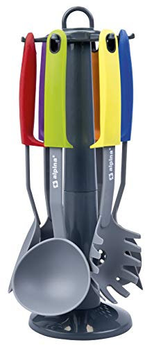 Alpina Set di Utensili da Cucina in Nylon, 7 Pezzi, Multi-Coloured, 6 unità
