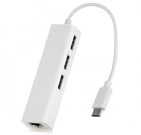 Jser USB 3.1 tipo C USB-C multiple 3 porte Hub con adattatore di rete Ethernet LAN per MacBook & Chromebook