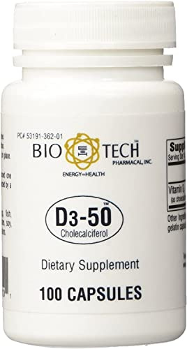 D3-50 50,000iu - Bio-Tech Pharmacal - 100 Capsules - Pack of 2