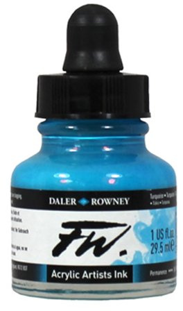 Daler-Rowney FW Acrylic Ink, Glass Bottle with Dropper, 1oz - 29.5 ml, Purple Lake