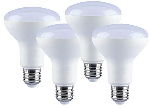 LEDLUX 4 Piezas Lámpara LED E27 R80 Reflector Spotlight Spot 9W 220V Blanco (3000k)