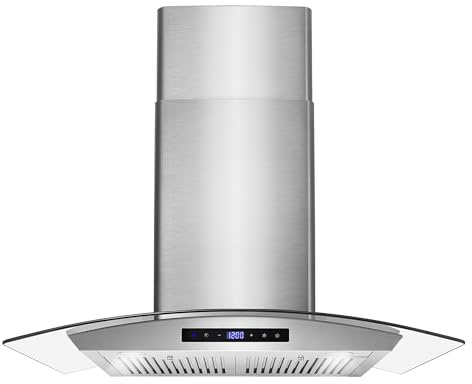 COSMO COS-668AS750 30 in. Vista Collection 380 CFM Ducted Wall Mount Range Hood, Touch Controls, LED Lights, Stainless Steel