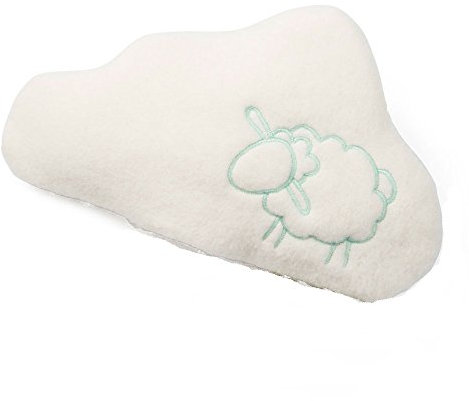 GRÜNSPECHT Traubenkern-Wolke, Wärmekissen für Babys & Kleinkinder, bei Blähungen & Bauchschmerzen, flauschig, weiß, grüne Schaf-Stickerei (183-V4)