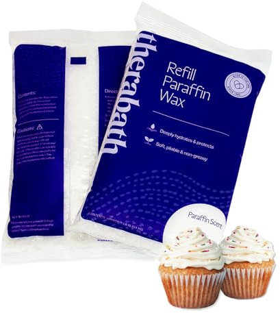 Therabath Paraffin Wax Refill - Thermotherapy - Use to Relieve Arthritis Discomfort, Stiff Muscles, & Dry Skin - For Hands, Feet, Body - Deeply Hydrates & Protects - Made in USA, 6 lb. Vanilla Cupcake