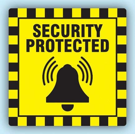 Security Protected Sticker Warning Stickers Sticky Labels Coloured Pack of 500 Easy Peel Off Stickers 22mm Square Labels for Protection or Caution Use Durable Self Adhesive Label Sticker Paper