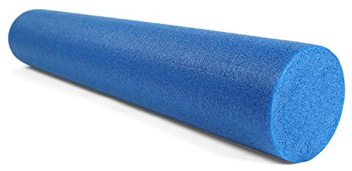 CanDo Blue PE Foam Rollers for Fitness, Exercise Muscle Restoration, Massage Therapy, Sport Recovery and Physical Therapy for Homes, Clinics, and Gyms 6 x 36 Round