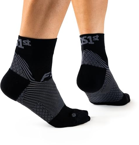 OrthoSleeve FS4, Coppia Calze a Compressione Graduata Brevettata per il Trattamento di Fascite Plantare e Tallone d’Achille, Taglia S, Nero