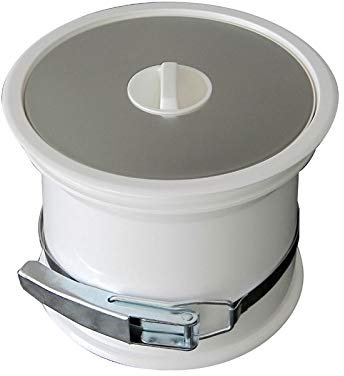 Poubelle de plan de travail - couvercle inox - Décor : Inox/Blanc - ITAR