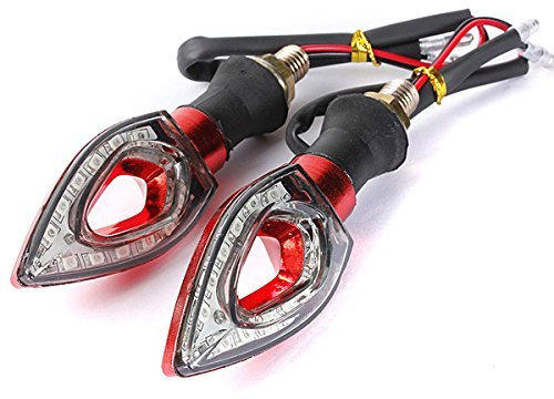 Aeromdale lampeggianti, frecce a LED per moto, 2 x 12 V, universali, luce indicatore di direzione lampeggiante per moto, regalo rosso