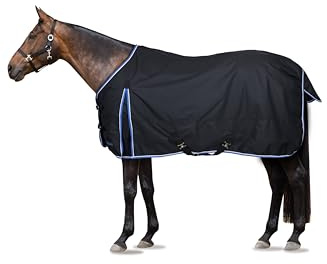 HORZE Glasgow Lightweight Waterproof Horse Turnout Blanket (100g Fill) - Dark Blue - 72 in