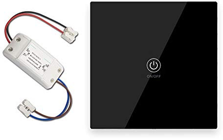 Sonew Kit de Interruptor de Luces Inalámbrico, Control Remoto sin Cableado para Interruptor de Panel Inalámbrico de Luz Led, 1 Interruptor y 1 Receptor