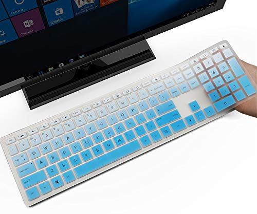 Keyboard Cover for HP Pavilion 27 All in One PC 27-xa0014/27 Xa0055Ng/0370Nd/0076Hk/0010Na, HP Pavilion 24-inch 24-xa0020 Xa0002A Xa0032 xa0013w, HP Pavilion All in One Keyboard Cover, Ombre Blue