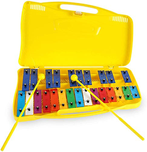 GLOCKENPIEL CARRILLON METALOFONO XILOFONO FOREST AG25N3 CROMATICO, 25 TECLAS COLORES CON ESTUCHE Y MAZAS - ROCKMUSIC ESPAÑA