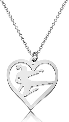 MYOSPARK Taekwondo Girl Necklace Taekwondo Lovers Gifts Martial Arts Gift Taekwondo Gifts for Taekwondo Girl