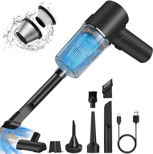 Aspirador de Mano,9000PA Mini Aspirador Portátil Recargable de Mano,3in1 Aspirador Portatil,Mini Aspiradora sin Cable para Pelo De Mascotas, Coche, Hogar, Oficina