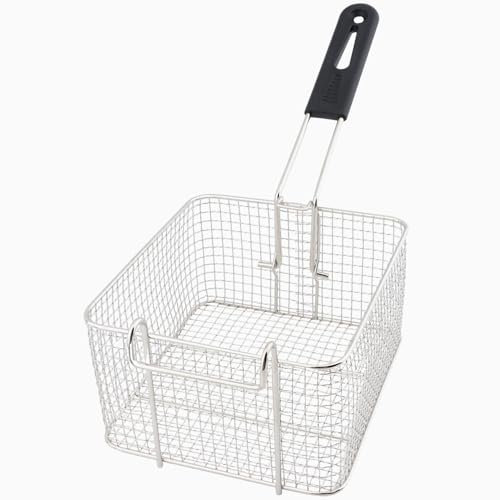 Ragyzity Chip Frying Basket with Handle, Stainless Steel Deep Fat Fryer Basket, Fish Frying Chip Frying Fry Serving Basket, Deep Fryer Basket Food Strainer Wire Chip Strainer Food Presentation Basket
