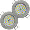 2er Set Flache SMD LED Modul Einbaustrahler | Farbe Edelstahl gebürstet | 5W | 230V | Starr | Klemmring | LED Spots für die Decke mit wenig Einbautiefe | Wohnzimmer | Küche | Schlafzimmer usw.
