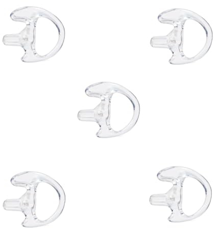 HYSHIKRA Ersatz-Ohrstöpsel für Walkie-Talkie-Spulenrohr-Audio-Kits, 5 für Links oder rechts, schwarz, Einzelohrpassstück für das Linke und rechte Ohr (TRANSPARENT, Large Right)