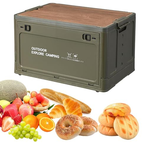 Arrovarp 30L 41 × 29 × 24 CM Scatola di immagazzinaggio pieghevole da campeggio, Grande scatola di immagazzinaggio da campeggio con coperchio, Organizzazione di campeggio pieghevole, Organizzazione