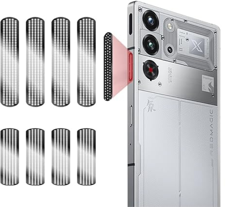 GIOPUEY Mesh anti-damm metallklistermärke för RedMagic 10S Pro/10 Pro/9S Pro/9 Pro/8S Pro/8 Pro, högtalare och kylarventil [4+4-pack] – svart
