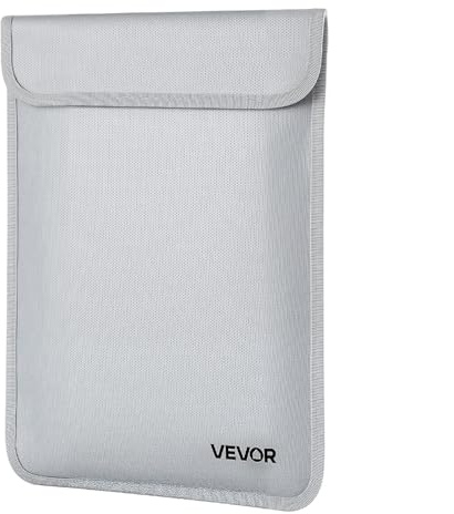 VEVOR Sac à documents ignifuge 1200 °C, porte-documents anti-feu portable avec fermeture éclair lisse, pochette de rangement ignifuge et étanche pour fichiers importants, passeports, bureau, voyage