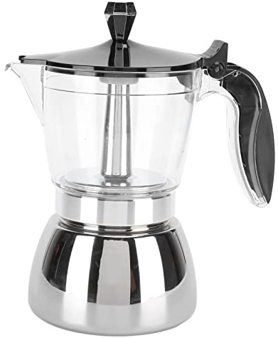 Caffettiera 6 Tazze Acciaio Inox, Caffettiera Napoletana Casa Italiana, Design Ergonomico e Manico Termoisolante - Adatta a Induzione, Facile da Pulire, Perfetta per Uso