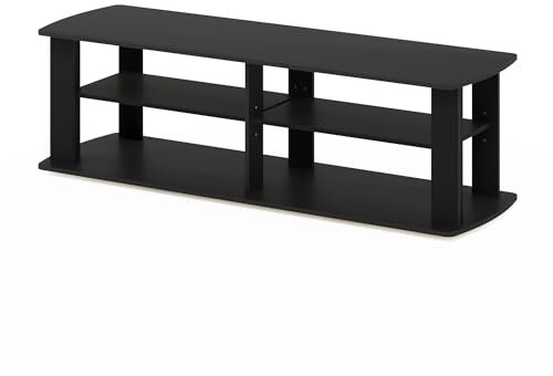 Furinno Nelly Meuble TV pour Centre de Divertissement Jusqu'à 49 pouces, Noir