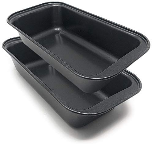 Del - Stampo per Pane in Acciaio Antiaderente - Teglia per Pane Rettangolari - Stampi per Pane - Cassetta per Pane - Stampo Dolci - Teglie Forno Rettangolari - Set di 2-30 Centimetri