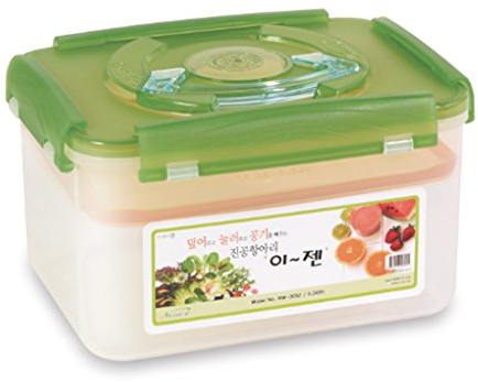 E-Jen, contenitore Kimchi per fermentazione probiotica, di alta qualità, con coperchio interno per chiusura sottovuoto 1.3 gal/ 5.2L Verde (Earthenware Green)