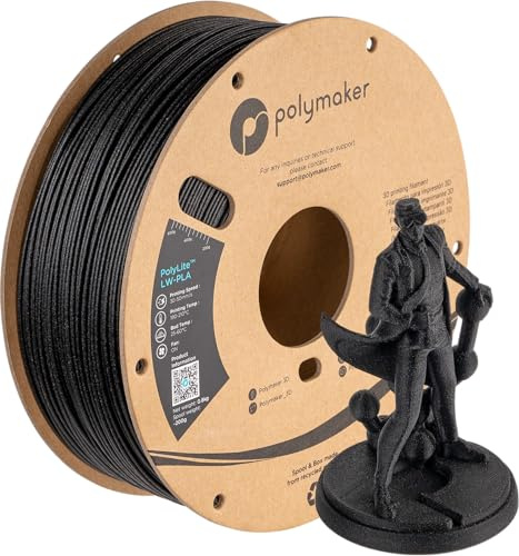 Polymaker PolyLite LW-PLA - 1.75mm - 800g - Schwarz