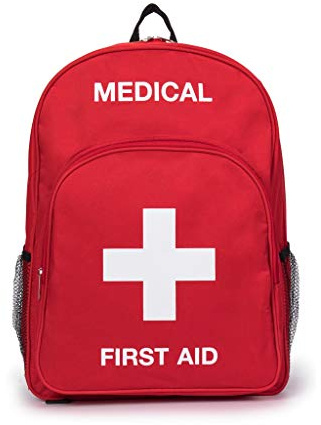 Jipemtra Red Emergency Backpack - First Aid Bag for Cycling, Hiking, Camping & Outings