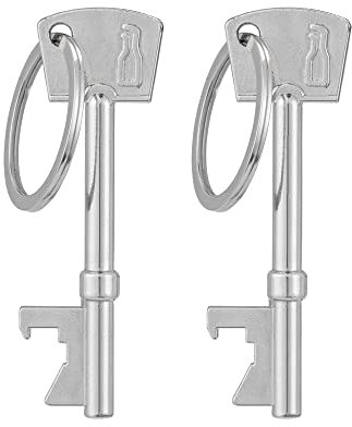 kwmobile 2x Flaschenöffner in Schlüsselform - Bottle Opener Set - Aluminium Schlüsselanhänger - Kronkorken Öffner für Bier Soda Soft Drinks - Silber