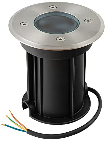 URing Bodenstrahler außen für GU10 - IP67 Bodeneinbaustrahler Aussen Rund Bodenleuchten Außen Edelstahl Gebürstete Oberfläche Bodenbeleuchtung Aussen 230V für Terrasse Garten, Ohne Leuchtmittel