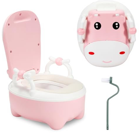 SWANEW Töpfchen für Kinder, Kinder Toilettensitz,Anti-Rutsch-Funktion,Abnehmbarem Topf,Kinder-Töpfchen mit Spritzschutz,für 0-6 Jahre Kinder, Baby Jungen und Mädchen Toiletten-Training (Rosa)