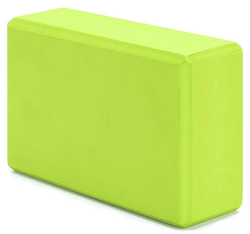 G5 HT SPORT Yogasteine [einzeln oder Paar] Yoga-Blöcke mit hoher Dichte und Unterstützung, rutschfest, hypoallergen | 22,5 x 15 cm, Dicke 7 cm (einzelner Stein (Limettengrün))