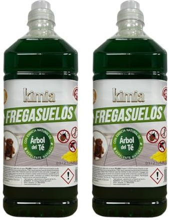 KIMIA - Fregasuelos Profesional 2 x 2L | Limpiasuelos Mascotas | Friegasuelos Concentrado con Esencia de Arbol de Té | Especial Perros | Todo Tipo de Superficies | Limpieza Profunda | Sin Aclarado