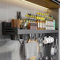 ZOKT Wall Mounted Spice Rack - Kitchen Storage, 80cm Black