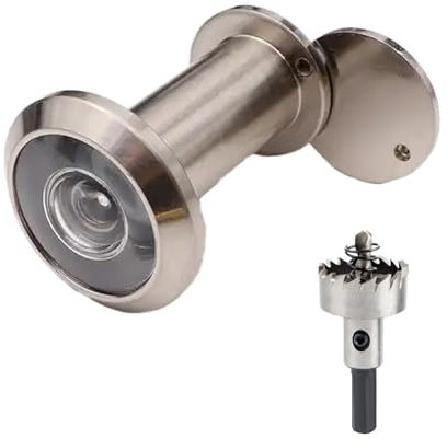 Ginddy Judas pour Porte 35-60mm - avec Couvercle Anti-Régard & Foret 16mm, Sécurité Entrée Maison en Acier Brossé