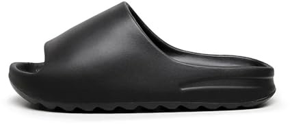 Ciabatte da donna estive con suola alta e morbida, pantofole eleganti per la casa, ciabatte da spiaggia per uomo (Nero, 42-43)