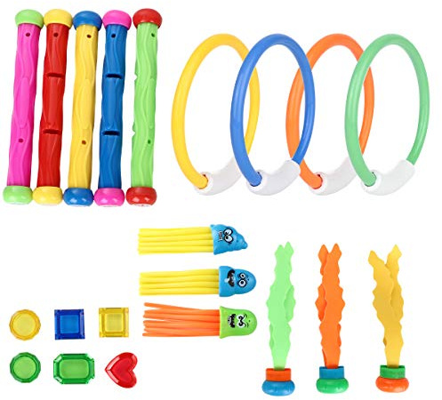 LRXIYODE 21 Giochi da Immersione per e Colorati per Piscina Sicura Divertimento Subacqueo per Principianti per Giochi Estivi Piscina Colore Casuale