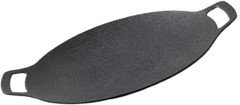 VALICLUD Plancha de Hierro Fundido para Barbacoa al Aire Sartén para Camping Resistente y Versátil para Asar Carne Verduras y Pizza Jardines y Barbacoas
