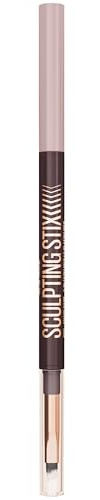 Maybelline New York - Eyeliner 2-en-1 - Avec Pinceau Biseauté et Pointe Précise 1,5 mm - Résistant à la Transpiration - Tenue Longue Durée 24H - Sculpting Stix - Teinte : 015 Smooth Espresso