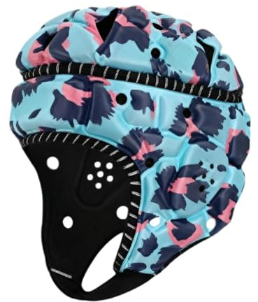 Hellery Cappellino da Rugby Morbido E Imbottito, Anti-collisione, per Mischia, Cappellino Sportivo da Football, per Allenamento di Flag Football, Blu Viola